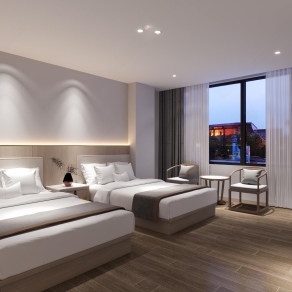 现代酒店客房3D模型下载